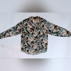Vintage 90s long sleeve leafy patterned button up